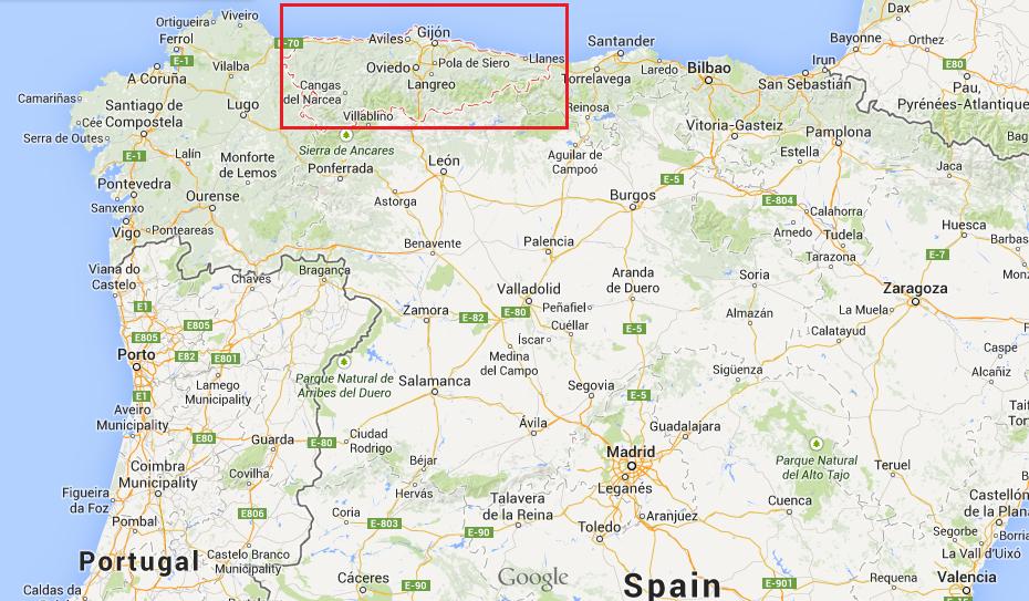 Map Asturias