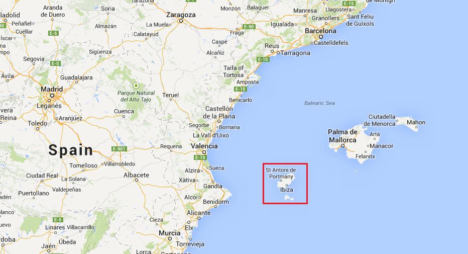 Map Ibiza - Balearische Eilanden